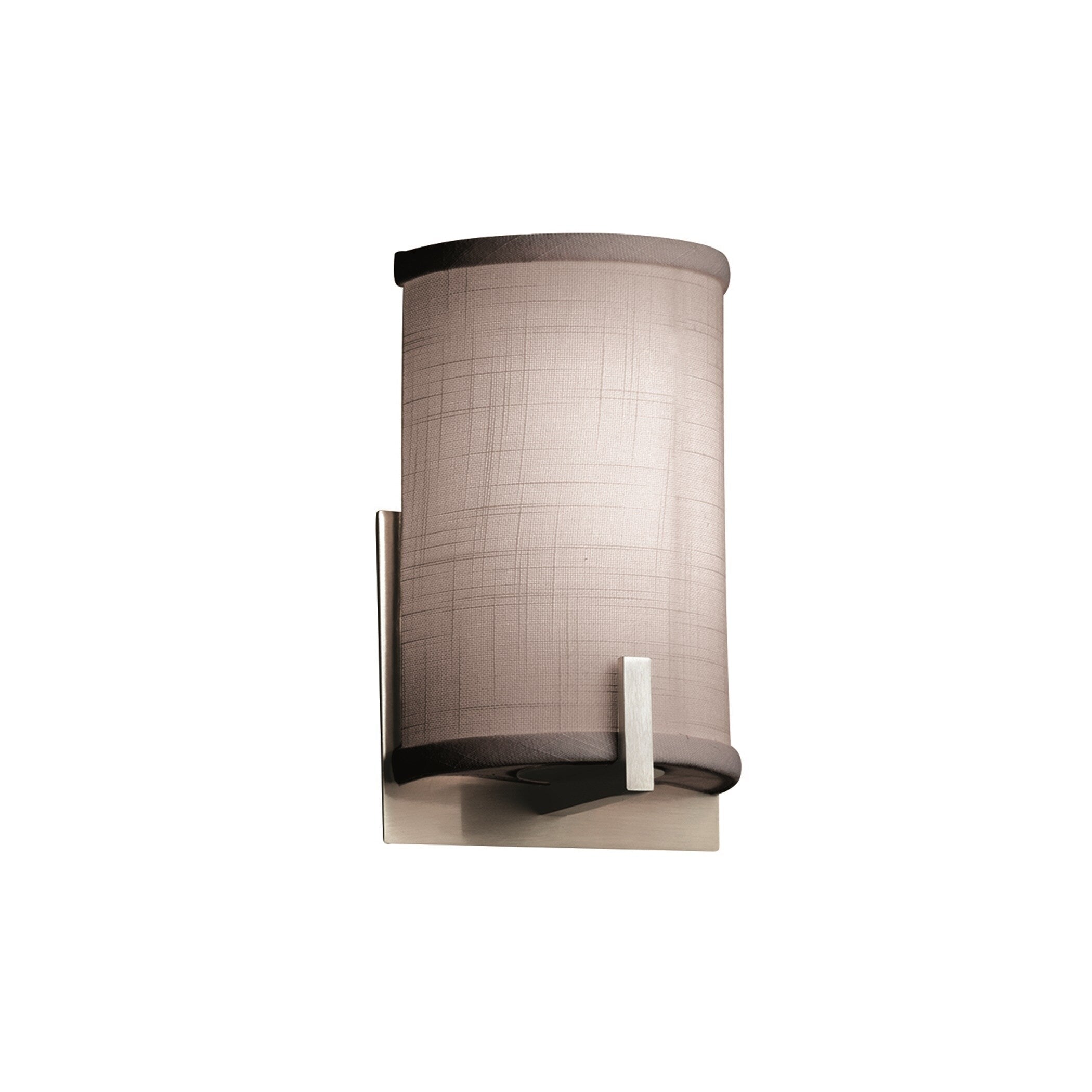 Textile Century 1 Light Ada Brushed Nickel Wall Sconce Gray Shade
