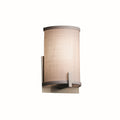 Justice Design Group Textile Century 1 Light Brushed Nickel Ada Wall Sconce White Shade