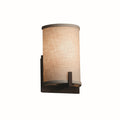 Justice Design Group Textile Century 1 Light Dark Bronze Ada Wall Sconce Cream Shade