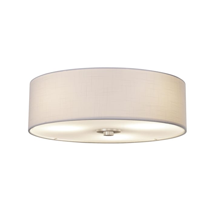 Justice Design Textile Classic 15 Inch Brushed Nickel Close To Ceiling Drum