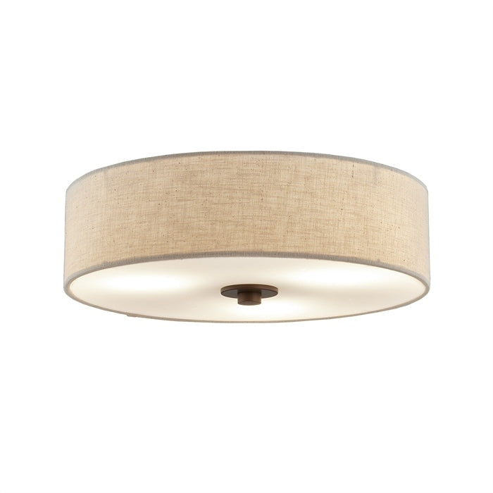 Justice Design Textile Classic 15 Inch Dark Bronze Close To Ceiling Drum