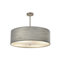 Justice Design Textile Classic 24 Inch Brushed Nickel Drum Pendant