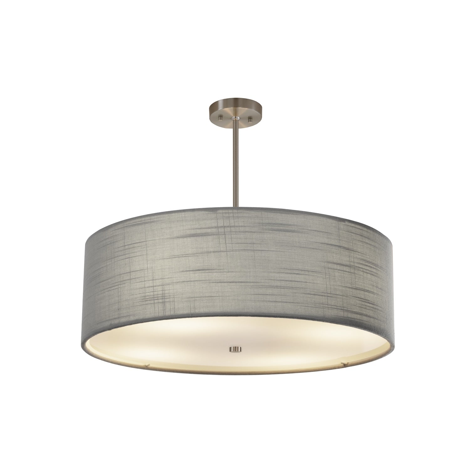 Justice Design Textile Classic 24 Inch Brushed Nickel Drum Pendant