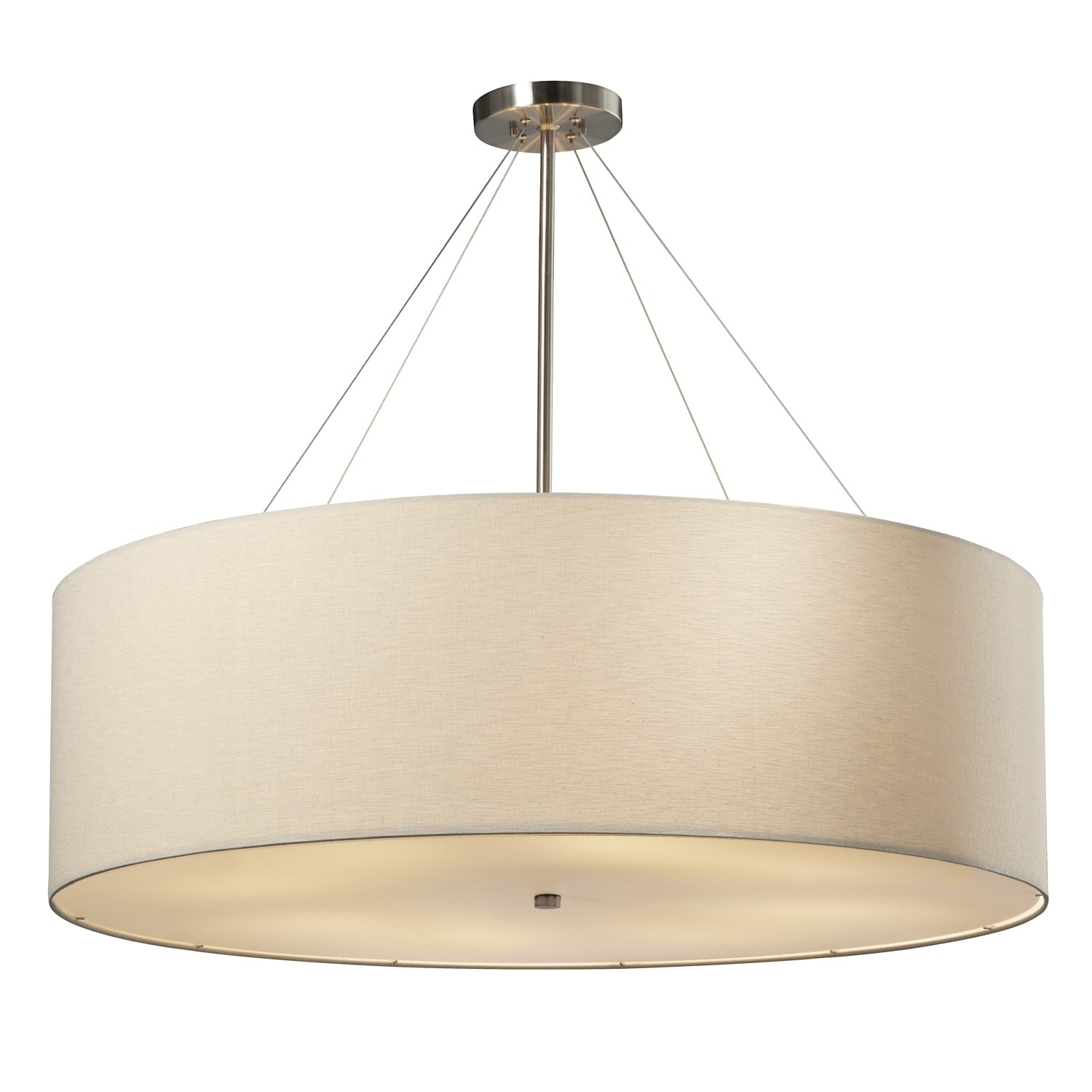 Justice Design Textile Classic 36 Inch Brushed Nickel Drum Pendant