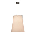 Justice Design Textile Midtown 2 Light Brushed Nickel Pendant White Shade