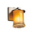Justice Design Veneto Luce Dakota Brushed Nickel Wall Sconce Gold With Clear Rim Cylinder With Rippled Rim Shade