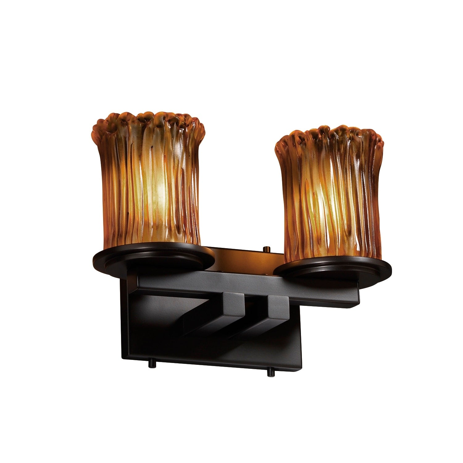 Justice Design Veneto Luce Dakota Matte Black 2 Light Bath Bar