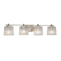 Justice Design Group Veneto Luce Era 4 Light Brushed Nickel Bath Bar Lace Oval Shade
