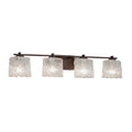 Justice Design Group Veneto Luce Era 4 Light Dark Bronze Bath Bar Lace Oval Shade
