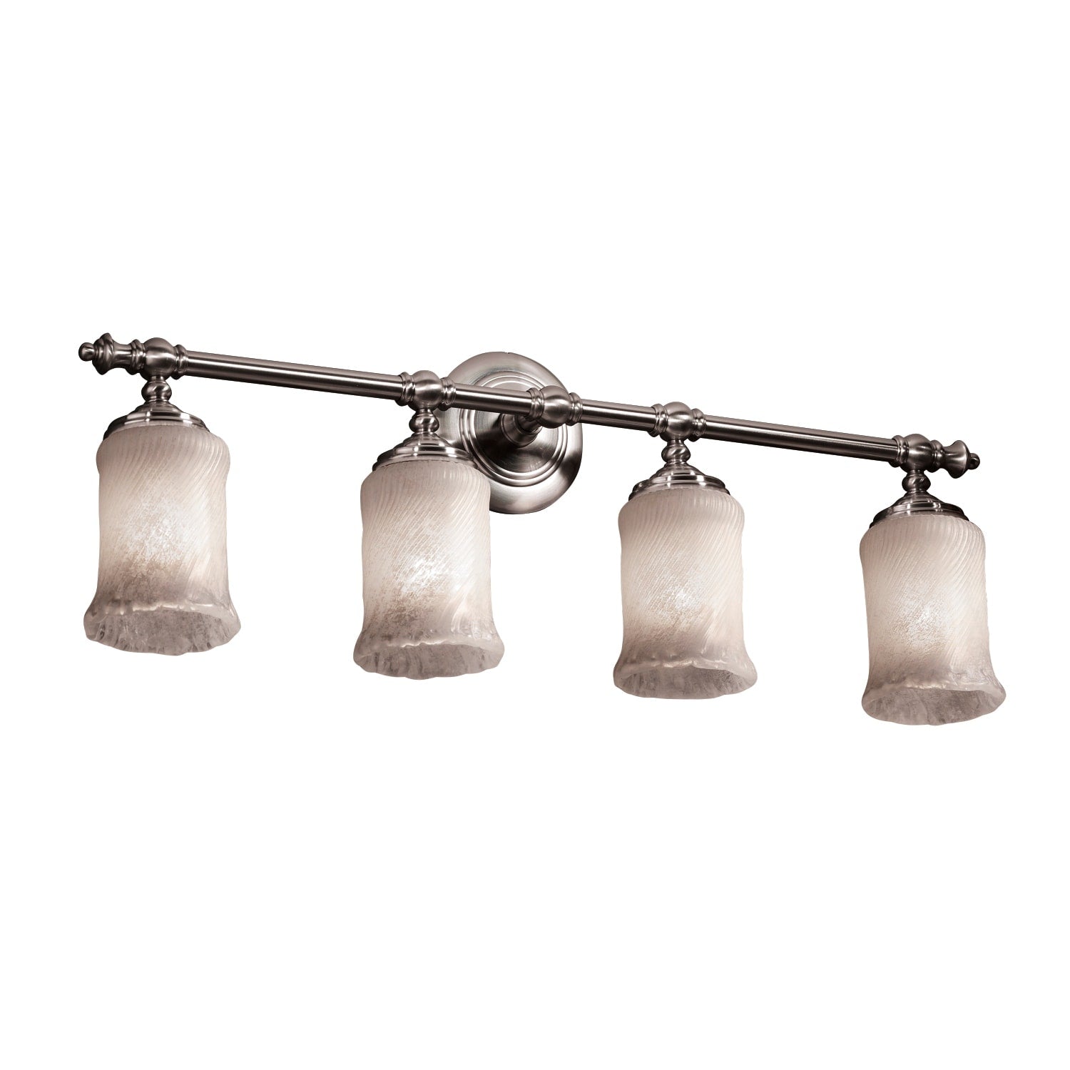 Justice Design Veneto Luce Tradition Brushed Nickel 4 Light Bath Bar