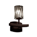 Justice Design Wire Glass Archway Dark Bronze Wall Sconce