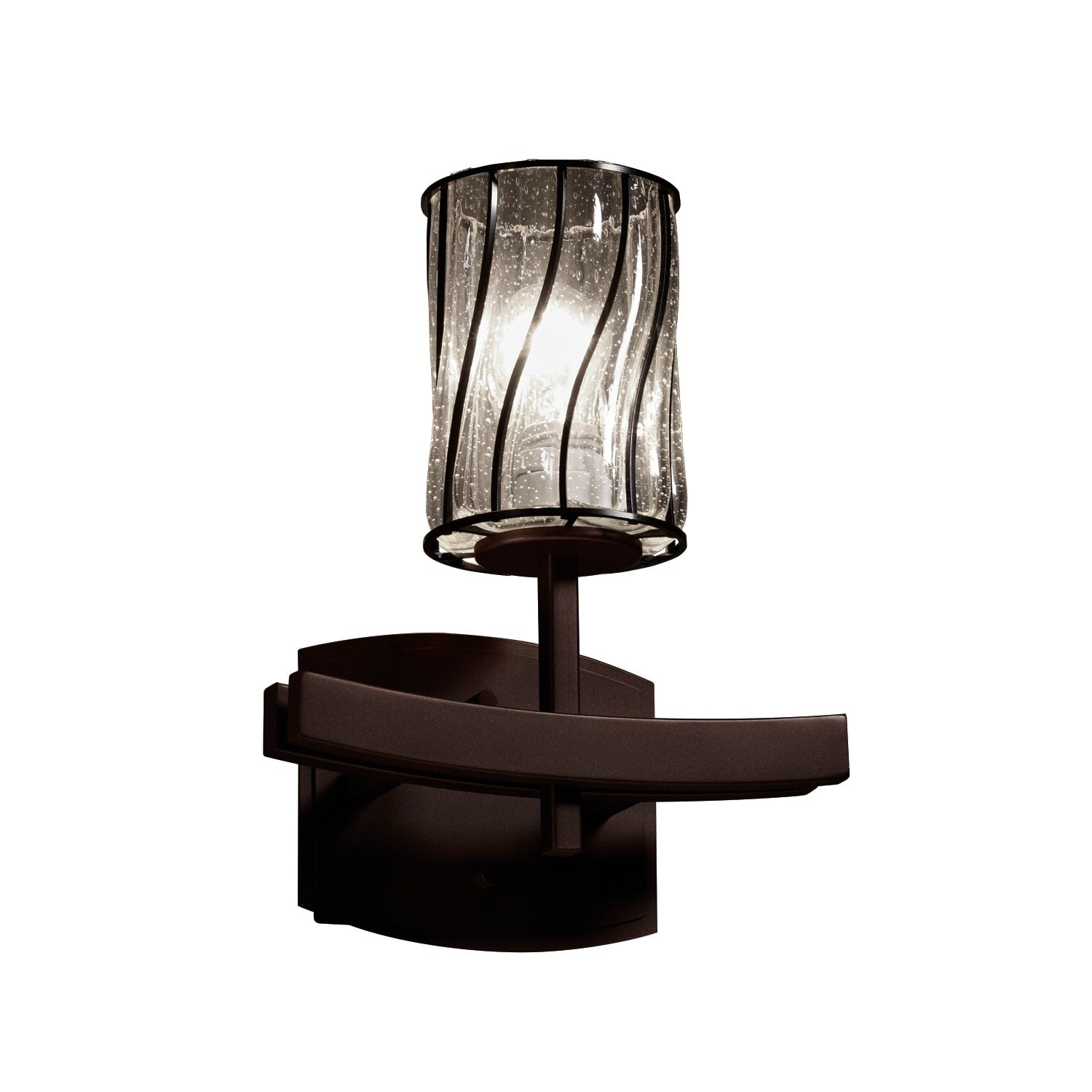 Justice Design Wire Glass Archway Dark Bronze Wall Sconce