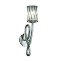 Justice Design Group Wire Glass Capellini 1 Light Brushed Nickel Wall Sconce Swirl With Clear Bubbles Cylinder Flat Rim Shade