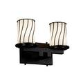 Justice Design Wire Glass Dakota Matte Black 2 Light Bath Bar