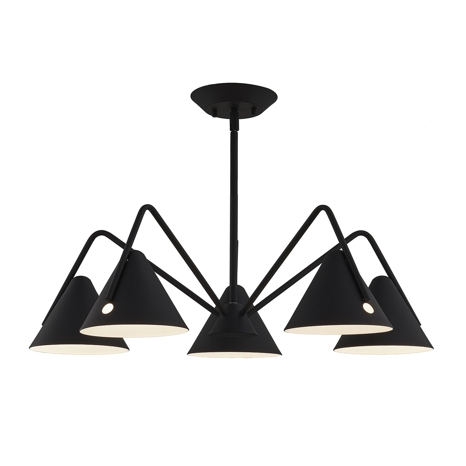 Justice Design Zag 5 Light Matte Black Chandelier