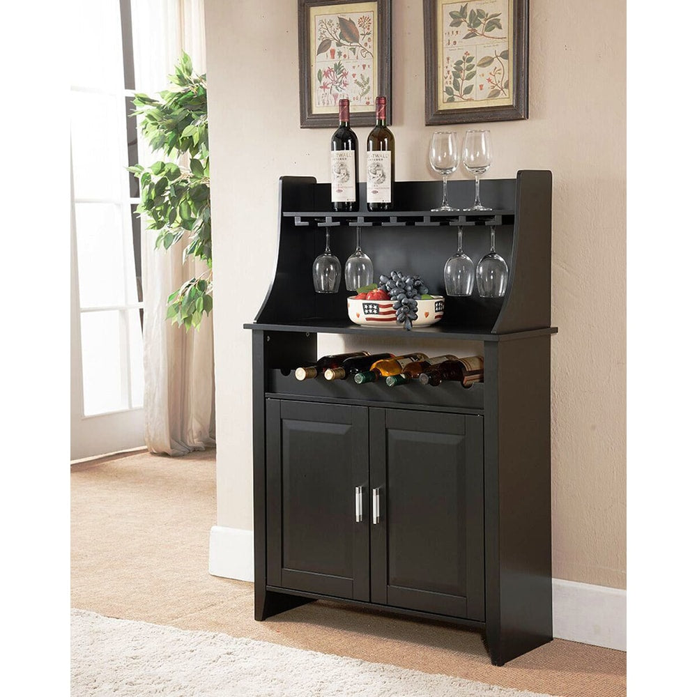 K B Wr1345 Black Finish Wood And Veneer Wine Rack