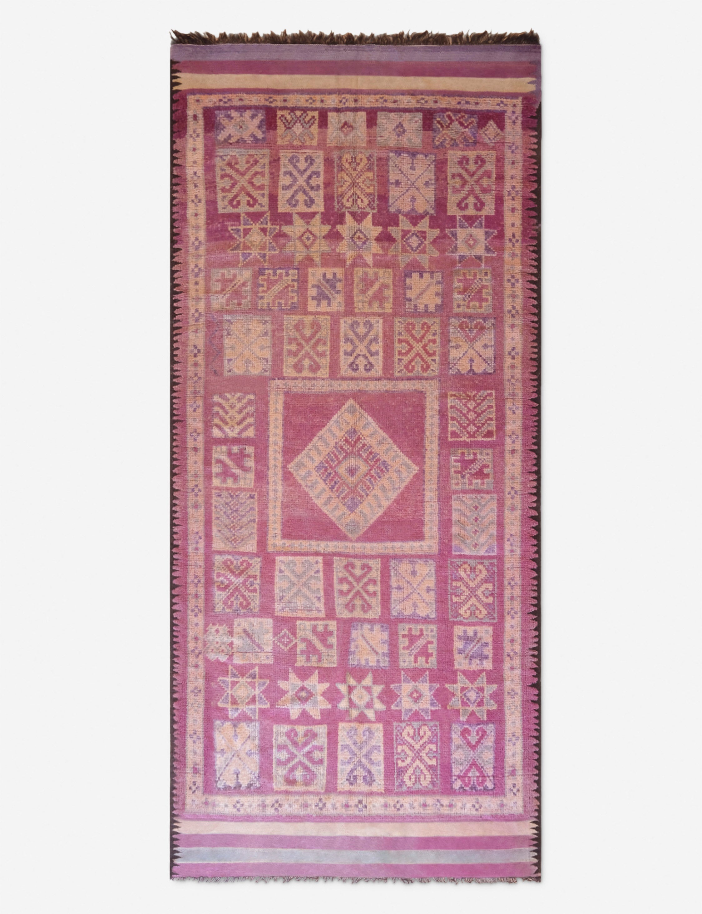 Vintage Moroccan Hand-Knotted Wool Rug No. 62, 5'4in x 11'9in