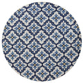 Kas Harbor Ivory Blue Mosaic Rug 5 X 76