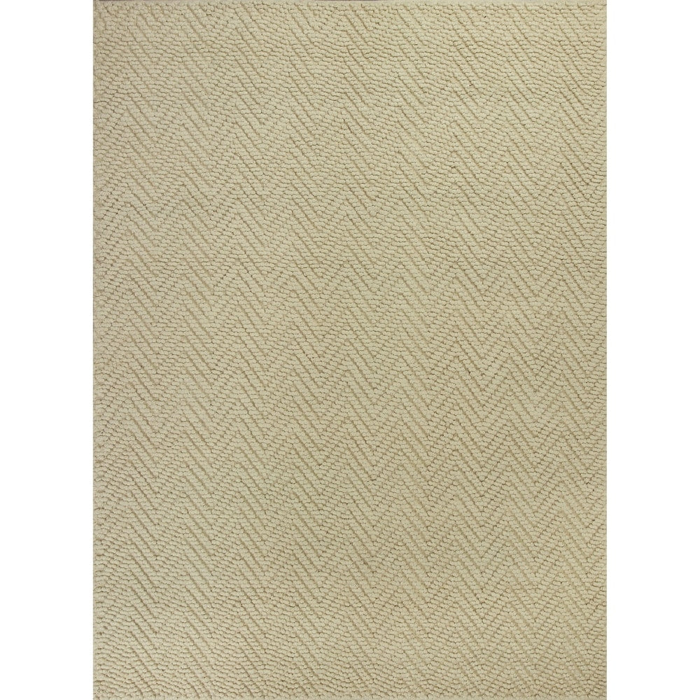 Kas Porto Ivory Herringbone Rug 5 X 8