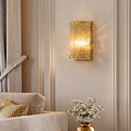 Kawoti 1 Light Modern Gold Wall Sconces With Clear Textured Glass Shade W6.75 H10.5 E4.5