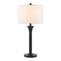Kawoti 28 Black Metal Transitional Table Lamp For Living Room With White Linen Shade D13 H28