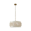 Kawoti 3 Tire Seashell Pendant Light With Cotton Rope Shade