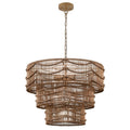 Kawoti 4 Light Gold 3 Tiered Pendant Light With Rattan Shade W25.75 H20