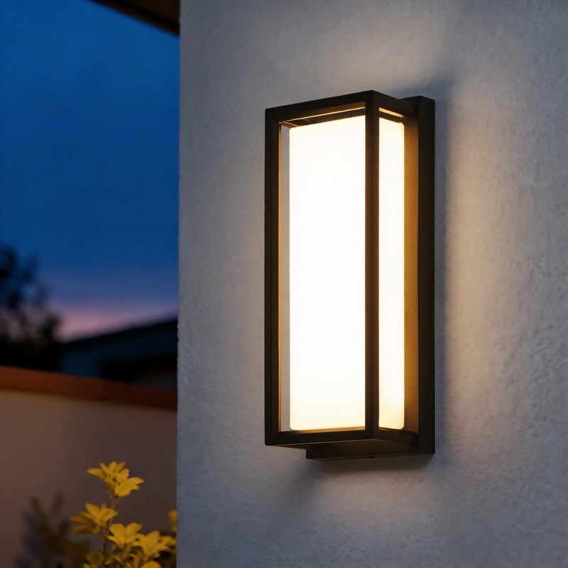Kawoti Dimmable Sandy Black Led Outdoor Wall Sconce With Acrylic Shade 5 Color Temperatures Adjustable W5 H12.25 E3.5