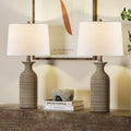 Kawoti Farmhouse Resin Table Lamp With Drum Shade Set Of 2 W12 X H23