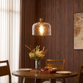 Kawoti Modern Black Island Pendant Light With Clear Water Glass For Dining Kitchen D12.25 H12.75 H14.375 86.375