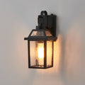 Kawoti Outdoor Wall Lantern Sconces With Dusk To Dawn And Water Wave Glass Shade W6 H13.75 E7