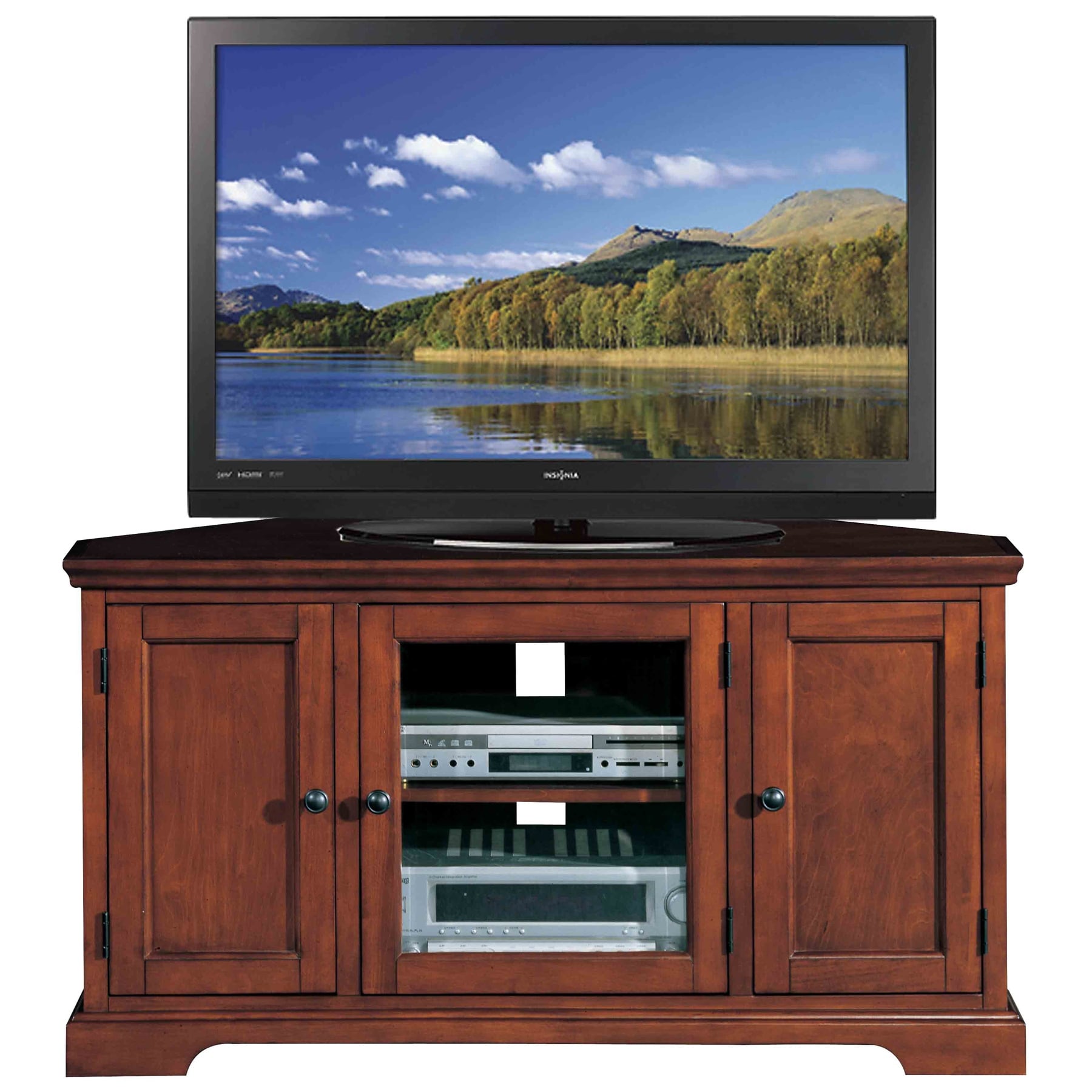 Kd Furnishings Chocolate Bronze 46 Inch Corner Tv Stand Media Console