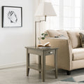 Kd Furnishings Laurent Brown Wood Chairside Lamp Table