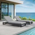 Kova Minimalist Aluminum Outdoor Chaise Lounge Set Of 2