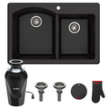 Kraus Kgd 50 Forteza 33 In Undermount Drop In Dual Mount 60 40 2 Bowl Granite Kitchen Sink Strainers Mitt Trivet