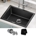 Kraus Kgd 410B Undermount Drop In Dual Mount 24 In 1 Bowl Granite Kitchen Sink Black Onyx Strainer Towel