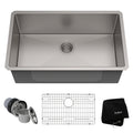 Kraus Khu100 30 Standart Pro Undermount 30 Inch 16 Gauge Single Bowl Satin Stainless Steel Kitchen Sink