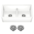 Kraus Turino Fireclay Farmhouse Kitchen Sink Reversible Apron Front