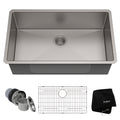 Kraus Khu100 32 Undermount 32 In 16G 1 Bowl Satin Stainless Steel Kitchen Sink Grid Strainer Towel