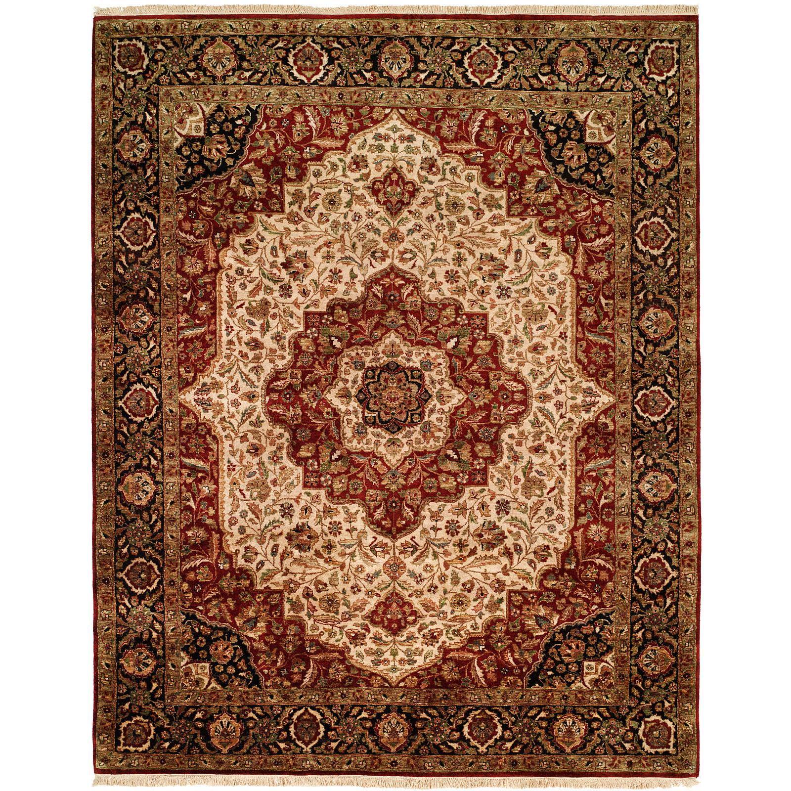 Kabir Ivory Black Hand Knotted Area Rug