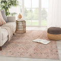 The Curated Nomad Alberta Trellis Light Pink Blue Polyester Area Rug