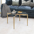 Kadmos Mid Century Glam Gold Metal Glass Coffee Table