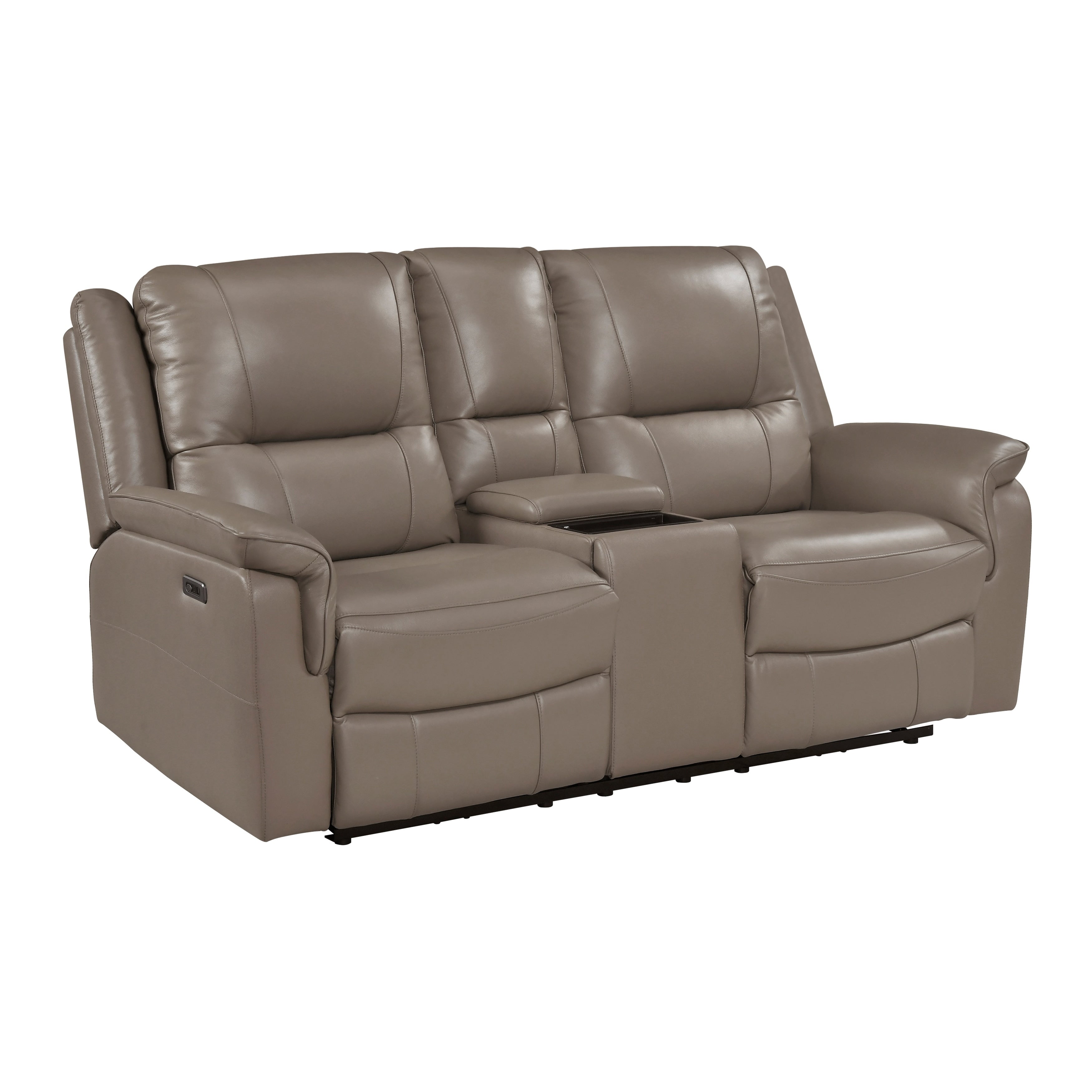 Kaelin 72 Top Grain Leather Power Double Reclining 2 Seater Loveseat