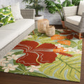 Kahiwa Indoor Outdoor Floral Multicolor Blue Area Rug 5 X 76 5X76