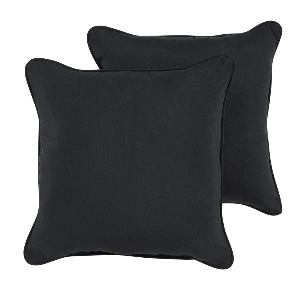 Kaine Black Indoor Outdoor Corded Pillow Set