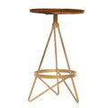Kairo 25 Inch Elm Gold Counter Height Stool