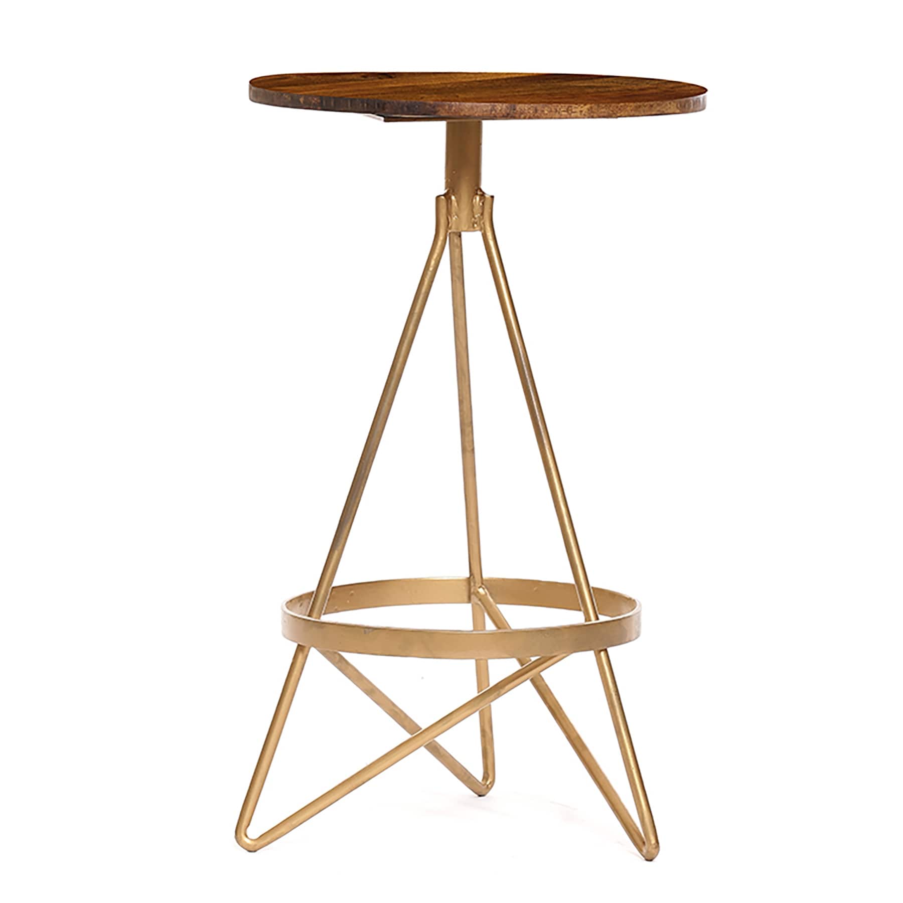 Kairo 25 Inch Elm Gold Counter Height Stool