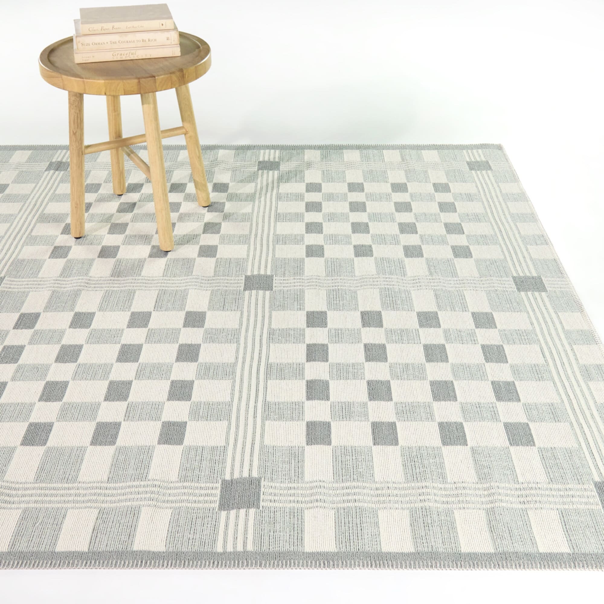 Kalevi Scandinavian Grid Indoor Outdoor Area Rug
