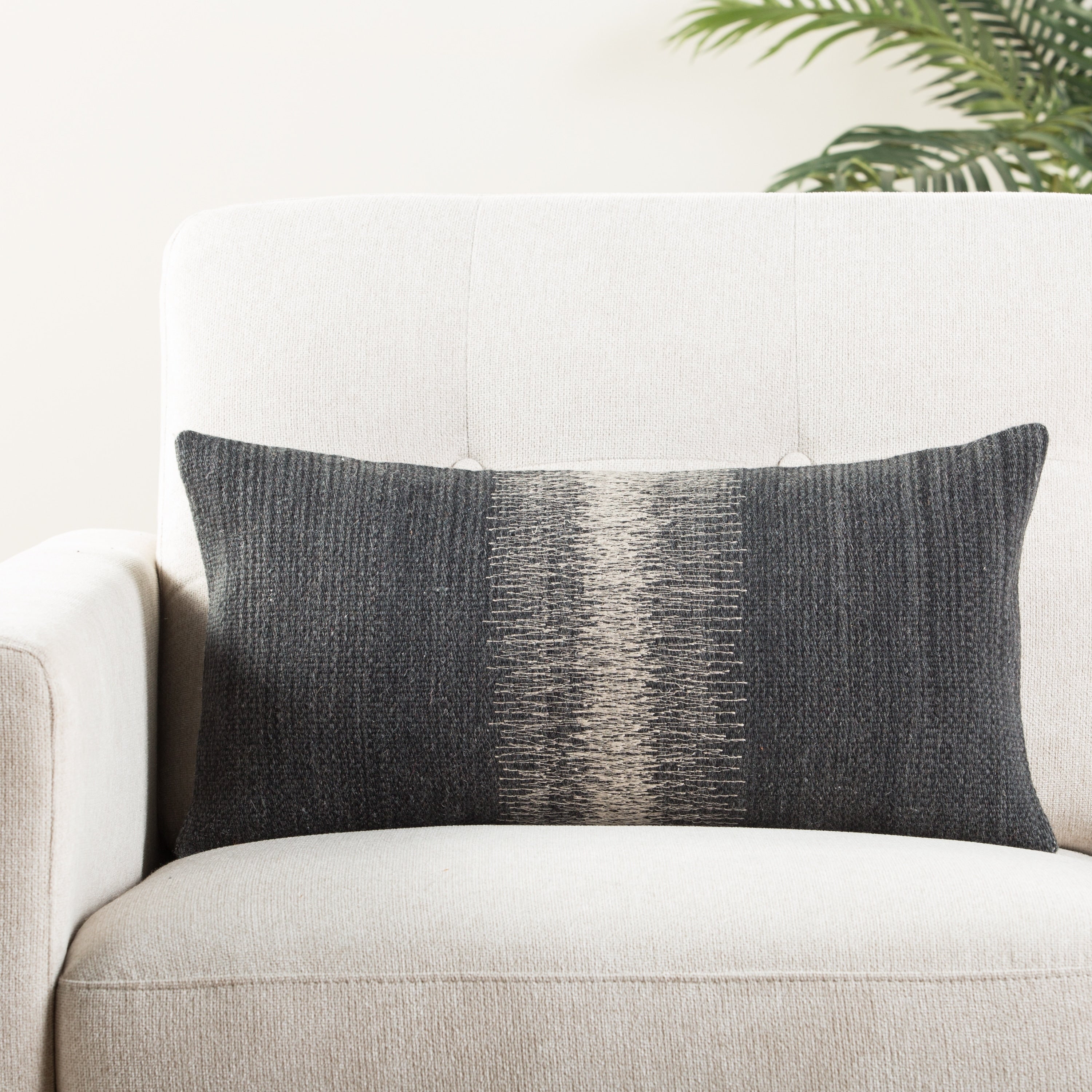 The Curated Nomad Otis Ombre Black Grey Throw Pillow