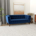 Mid Century Modern Keldon Blue Sofa 86 30 X 86 X 34